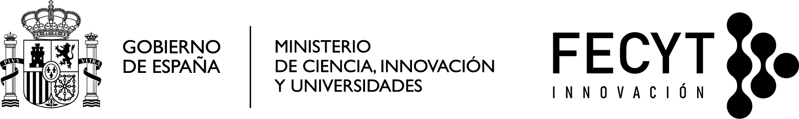 Logotipo Gobierno de España/Ministerio/FECYT blanco y negro